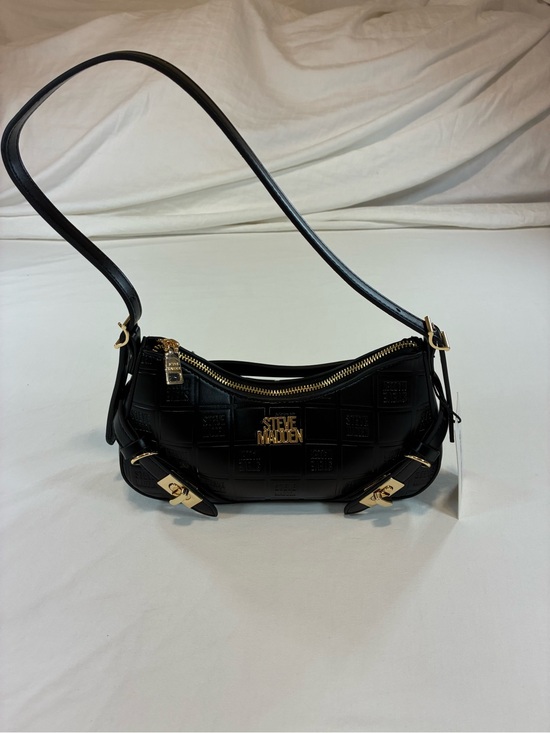Steve Madden Handbags - Steve Madden Black Quilted Mini Shoulder Bag with Gold Accents